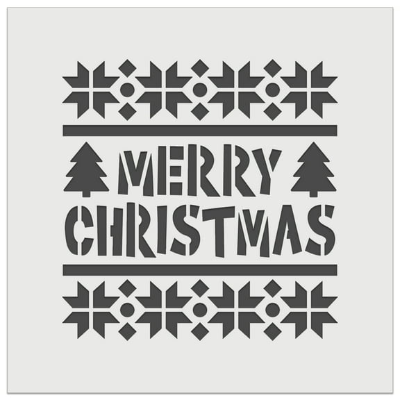 Merry Christmas Sweater Style DIY Cookie Wall Craft Stencil - 5.5 Inch