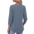 thumbnail image 5 of Fantaslook Womens 3/4 Sleeve Shirts with Buttons Dressy Casual Blouses Tunic Tops Fall Clothes, 5 of 9