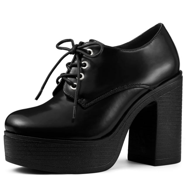 Unique Bargains Bottines à Plateforme à Talon Bloc Haut pour Femmes