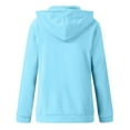 thumbnail image 3 of Fesfesfes Womens Jacket Casual Fall Coat Solid Color Hooded Slim Zipper Jacket Coat, 3 of 5