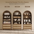 thumbnail image 7 of SICOTAS 70.9" Tall Arched Pantry Cabinet Set of 3,Boho Farmhouse Storage Cabinet with Rattan Doors & 2 Drawers, Adjustable Shelf, 31.5" Wide for Kitchen Living Room Dining Room, 7 of 7