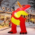 thumbnail image 3 of GOOSH Christmas Inflatables 6 FT Christmas Dinosaur Inflatable with Built-in LEDs, Dinosaur Christmas Inflatable Blow up Dinosaur Christmas Inflatables, Outdoor Christmas Decorations for Xmas Holiday, 3 of 7