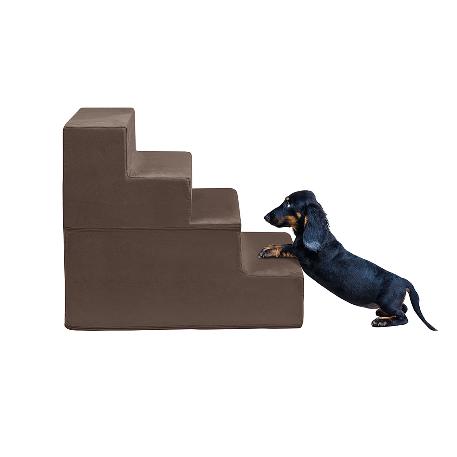 Pefilos 22" Pet Stairs for Small Pet, 4-Step Stairs for Beds and Couch, Non-Slip Balanced Indoor Step, Brown Pefilos 22" Pet Stairs for Small Pet, 4-Step Stairs for Beds and Couch, Non-Slip Balanced Indoor Step, Brown