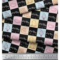 thumbnail image 3 of Soimoi Black Cotton Duck Fabric Text & Cat Animal Print Fabric by the Yard 42 Inch Wide, 3 of 3