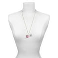 thumbnail image 3 of Delight Jewelry Silvertone Large Hot Pink Cheetah Print Peace Sign - Hot Pink Heart Nurse Strong Zoe Necklace, 3 of 4