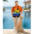 thumbnail image 4 of HAPPY BAY Men's Hawaiian Shirts Short Sleeve Button Down Shirt Mens Tropical Shirts Casual Vacation Summer Party Caribbean Shirts for Men Funny XXL Island View, Orange, 4 of 7