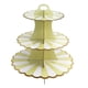 thumbnail image 1 of Expositor plegable de 3 niveles para cupcakes, pasteles, recepciones, fiestas y bodas. Amarillo, 1 of 4