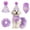 Purple -1, variant on Dog Birthday Bandana with Hat and Dress Girl Set Puppy Birthday Party Supplies Cute Tutu Skirt Outfit for Small Medium Large Dogs Decorations