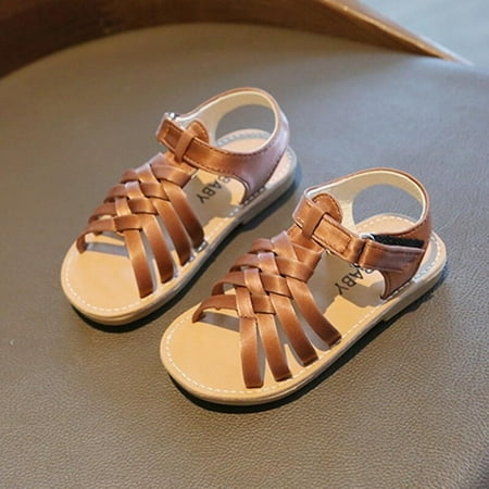 

Fantadool Children s Soft Soled Beach Shoes Baby Summer Leather Woven Sandals For Kids Girls Little Shoesborns Non-slip Shoes