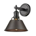 thumbnail image 2 of Yep by Golden Lighting Orwell 1-light Vanity in Matte Black and Rubbed Bronze shade, 2 of 3