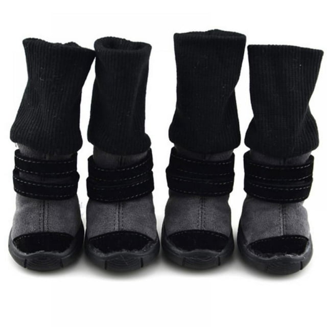 PENGXIANG 4Pcs Dog Shoes for Medium Small Dogs Winter Snow Dog Booties with Adjustable Straps Rugged Anti-Slip Sole Paw - Pet Dog Boots