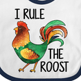 thumbnail image 4 of Inktastic Farmer I Rule the Roost Rooster Boys or Girls Baby Bib, 4 of 4