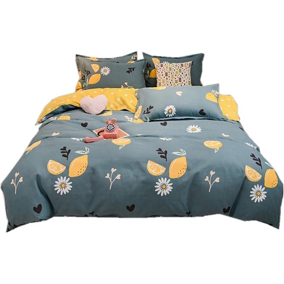 Bedding Set, 4pcs Bedding Set Soft Cotton Bed Sheet Quilt Cover Pillowcase Thickened Bedclothes for Home(1)