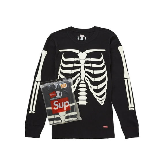Supreme Men's Hanes Bones Thermal Crew FW25 (1 Pack) Black, from StockX