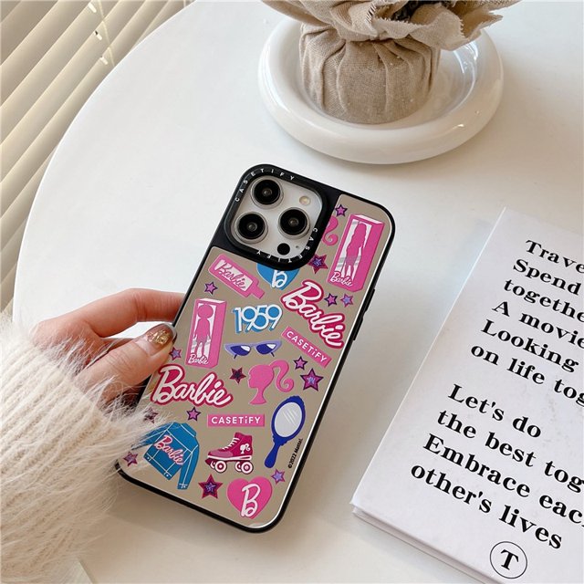 Funda Protectora De Espejo De Dibujos Animados De Barbie Para iphone 14 13 12 Pro Max 11 14promax