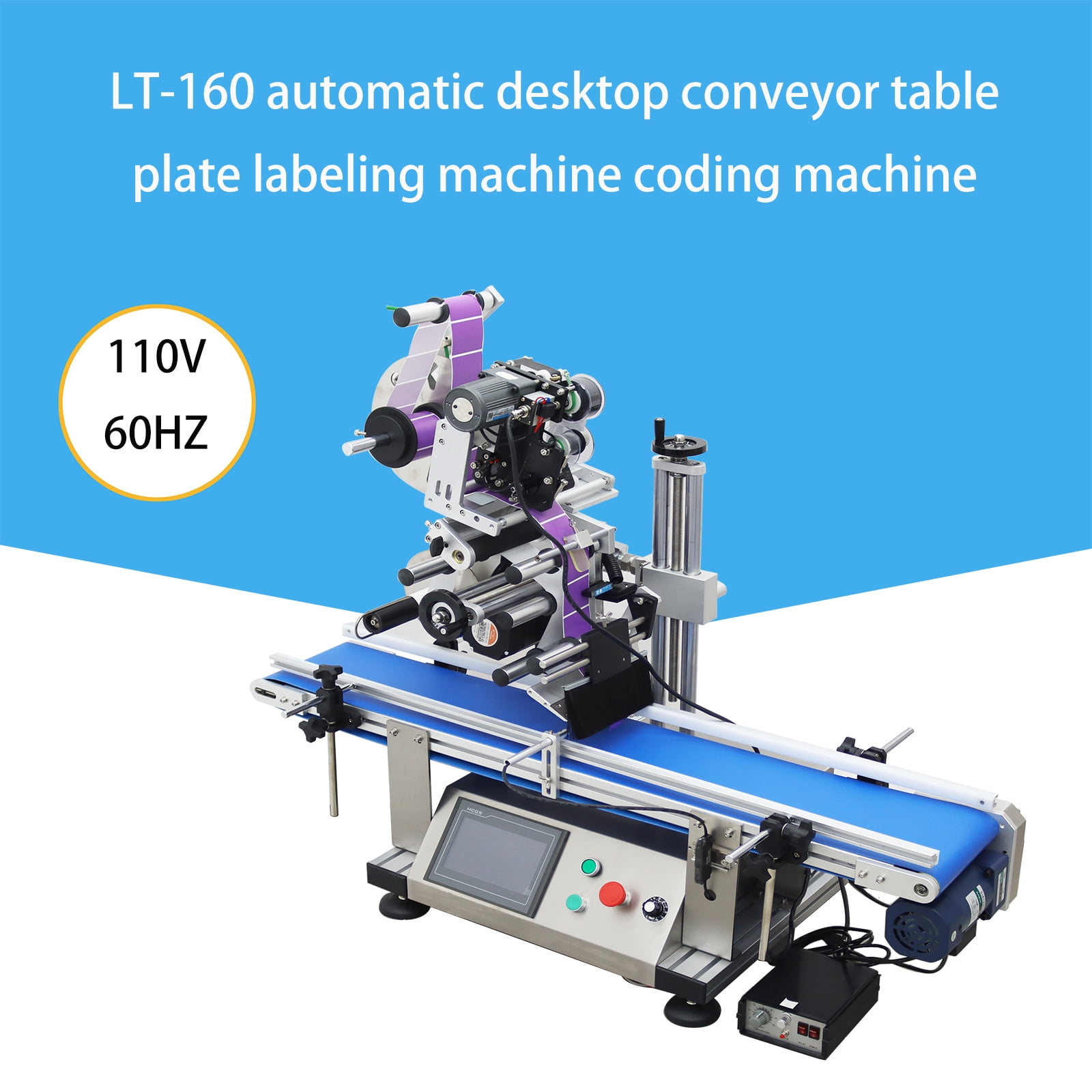 Automatic Desktop Conveyor Round Bottle High Speed Labeling Machine Labeler Maker with Conveyor Belt