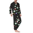 thumbnail image 2 of Daiia Happy New Year1 for Men's Long-Sleeved Pajama Set – Soft & Comfortable Sleepwear Button-Up Pajamas Cozy Lounge Wear-Medium, 2 of 7