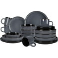 thumbnail image 2 of Euro-Nordic Stoneware 20pc Dinnerware Set, Reactive Glaze (Blue, 20pc Set), 2 of 14