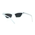thumbnail image 2 of Womens Narrow Retro Mod Cat Eye Plastic Sunglasses White Rainbow Mirror, 2 of 4