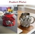 thumbnail image 4 of Yippzo Engine Themed Coffee Mug, V8 Engine Coffee Mug with Double Wall Stainless Steel Liner, Personalized 3D Mechanical Coffee Cup, Unique Gift for Car Lovers, 4 of 9