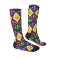 thumbnail image 3 of Haiem Mardi Gras4 Socks, Funny Novelty Crazy Design Cotton Socks Sports Socks Knee High Socks For Men, Women,1Pairs - Gift For Working Friends, 3 of 9