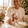 thumbnail image 2 of Christmas Stemless Wine Glasses, Embossed Holiday Tumbler Cups for Party, Festive Table Decor, 2 of 5