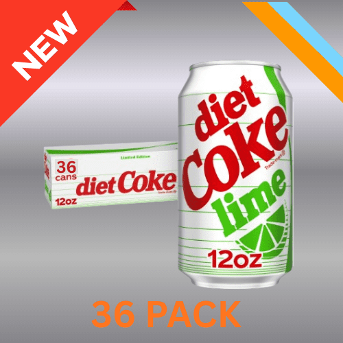 Diet Coke Lime Soda Soft Drink, 12 fl oz Cans, 36-Pack Fridge Pack