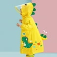 thumbnail image 4 of Toddler Rain Jacket Hidden Backpack Riding Rain Suit Long Large Children's School Poncho Toddler Rain Coat Yellow 2.5-4 Years, 4 of 4