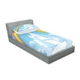 thumbnail image 2 of Ambesonne Cartoon Fitted Sheet & Pillow Sham Set, Ship Rainbow, Twinxl, Multicolor, 2 of 2