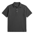 thumbnail image 3 of FRSASU Corduroy Shirt for Men Pullover Short Sleeve Polo Shirt Casual Work Collared Shirt Half Button Up Top Black, 3 of 7