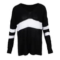 thumbnail image 4 of Suéter Cuello En V Capucha Ropa Mujer Casual Fino para proteger Relajante Moderna Negro l Hugo Suéter a rayas de mujer, 4 of 10