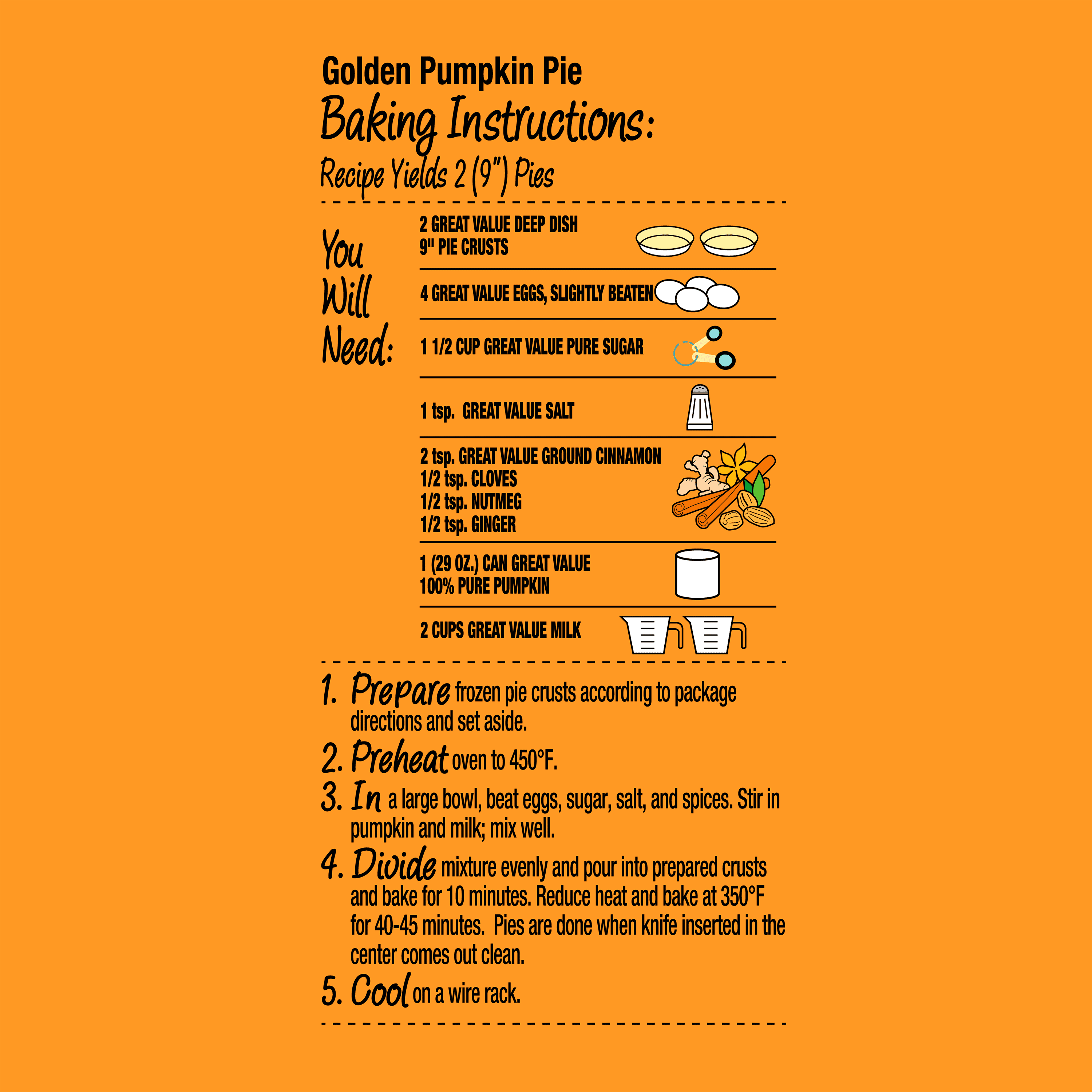 Great Value 100% Pure Canned Pumpkin, 29 oz, Can