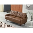 thumbnail image 2 of Uspridefurniture Acire 69.3" Faux Leather Cushion Back Sofa, Brown, 2 of 5
