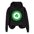 thumbnail image 2 of Womens Tops St. Patrick's Day Round Neck Long Sleeved Casual Printed Loose Hooded Sweatshirts Black 2XL, 2 of 3
