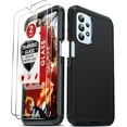 thumbnail image 1 of fafa-Galaxy A23 5G Étui, Samsung A53 Étui avec [2 Pack] Protecteurs d'Écran en Verre Trempé, 3 en 1 Corps Complet Antichoc Caoutchouc Anti-Poussière Robuste Étui de Protection pour Galaxy A23 5G, Noir..., 1 of 4