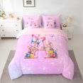 thumbnail image 2 of Homewish Flora Letter A Bedding Comforter Set 7pcs for Teen, Fairy Tale Butterfly Queen Bedding Sets, Dreamy Cartoon Theme Reversible Queen Sheet Sets, Ultra Soft Bedroom Decor, 2 of 7