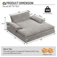 thumbnail image 3 of Timbernest 80" Oversized Chaise Lounge Chair Indoor, Chenille Deep Seat Sleeper Chair, Double Chaise Reading Chair Lazy Sofa, Gray, 3 of 13