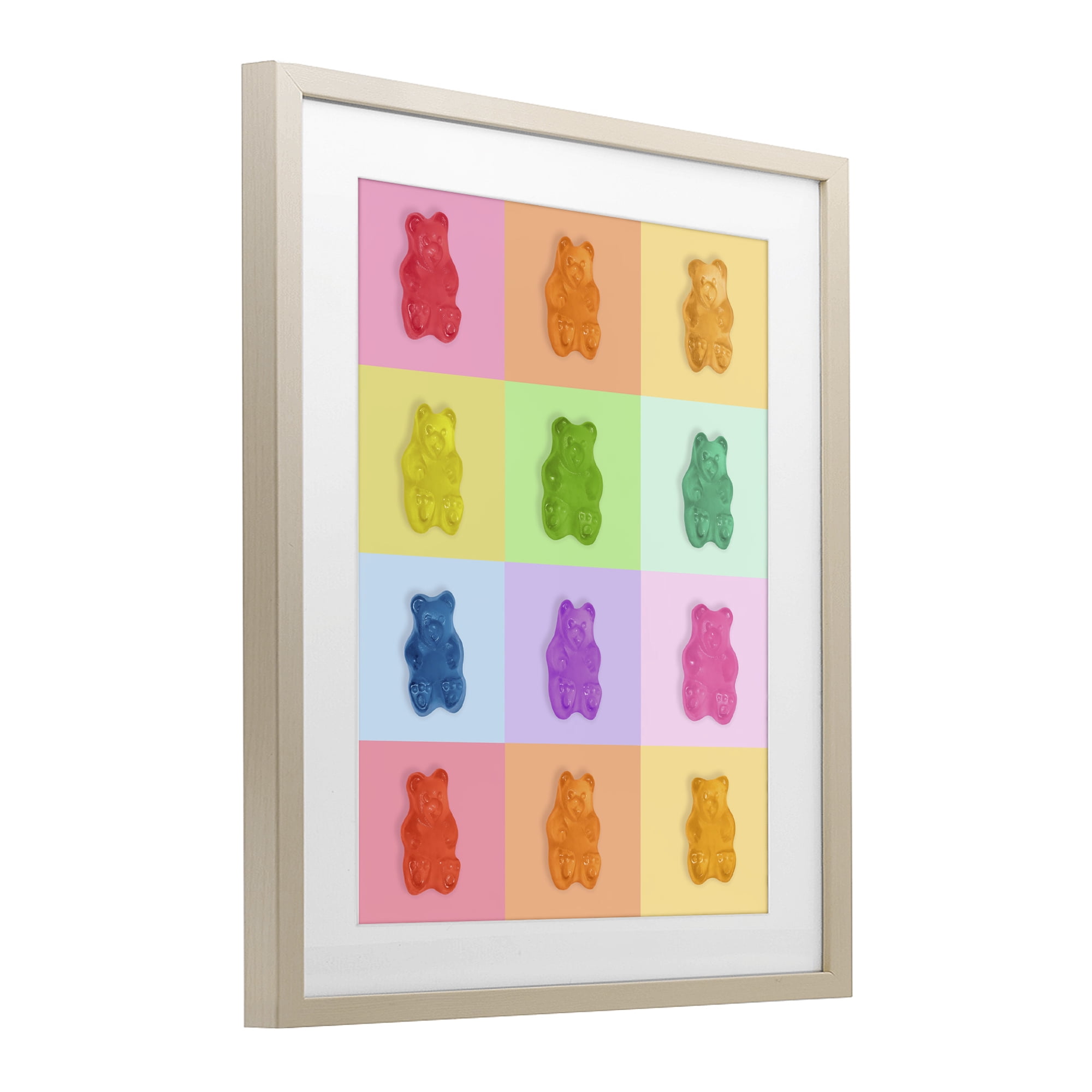 Stupell Industries Rainbow Gummy Bear Candy Grid Birch Framed Print Under Glass, design by LISH Creative