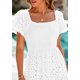 thumbnail image 5 of Vestido PRETTYGARDEN Verano 2025 con ojales, cuello cuadrado, manga abullonada, 5 of 9
