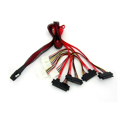 UPC 646791000050 product image for Mini SAS SFF-8087 x 4 Fan Out to 4 SAS 29 Pin Female with SATA Power | upcitemdb.com