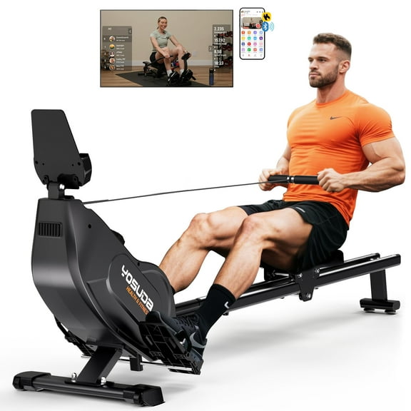 YOSUDA Rower Magnetic Rowing Machine for Home Use 350 lbs Max Weight Indoor Rower with 16 Level Adjustable Resistance Exercise Rower Ergonomic Seat & LCD Monitor Cardio Exercise Training