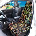 thumbnail image 3 of Uourmeti Colorful Floral Bucket Seat Towel Cover, Washable Plush Microfiber Terry Cloth Cover, Non-Slip Back for Cars and Trucks, 3 of 7