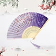 thumbnail image 5 of Vintage Handheld Folding Fan – Portable Silk Wedding Accessory for Summer, Cosplay & Cultural Events | Compact Travel Fan with Tassel Decor, 5 of 6