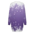 thumbnail image 4 of Women Christmas Outfit Stylish Women's Festive Knit Sweater Dress with Round Neck and Long Sleeve Comfortable Loose Fit Daily Wear Purple XL, 4 of 5