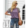 thumbnail image 2 of Rosvigor Plus Size T Shirts for Women Color Block Tops Loose Tee Short Sleeve Blouses, 2 of 6