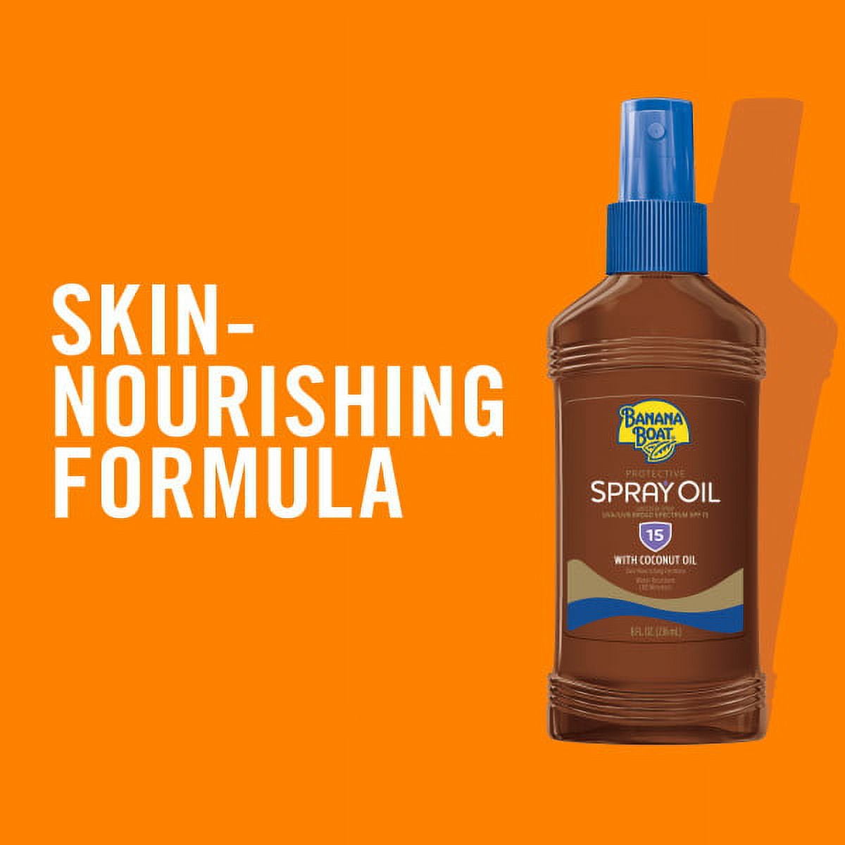 Banana Boat Deep Tanning Oil Pump Spray Sunscreen Broad Spectrum SPF 15 - 8 Ounces (Pack of 2)