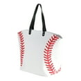thumbnail image 1 of Canvas Shoulder Bag Large Capacity Rugby Football Tote Printed for Shopping Work, 1 of 10