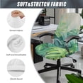 thumbnail image 3 of HELLHERO Monstera Print Office Chair Cover Set, Stretchable Office Desk Chair Cushion Cover Set and Arm Covers, Skin Friendly Desk Chairs Armrest Covers, Green, 3 of 6