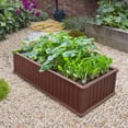 thumbnail image 5 of EHHLY 2PCS Raised Garden Beds Outdoor, Extra Thick Plastic Planter Box for Outdoor Plants, Rectangular Flower Garden Beds with Metal Stakes, Puppy Whelping Box for Small Dogs Birthing, Earthy Brown, 5 of 9