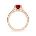 thumbnail image 2 of ANGARA Vintage Inspired Round Lab Grown 1.4 Ct Ruby Engagement Ring with Milgrain for Women in 14K Rose Gold (Size-7mm) | July Birthstone, Anniversary, Jewelry Gift for Women | Lab-Grown Ruby Ring, 2 of 7